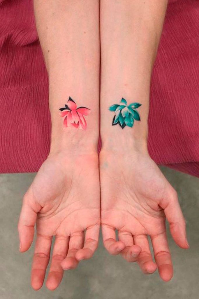 Lotus Flower Wrist Tattoos