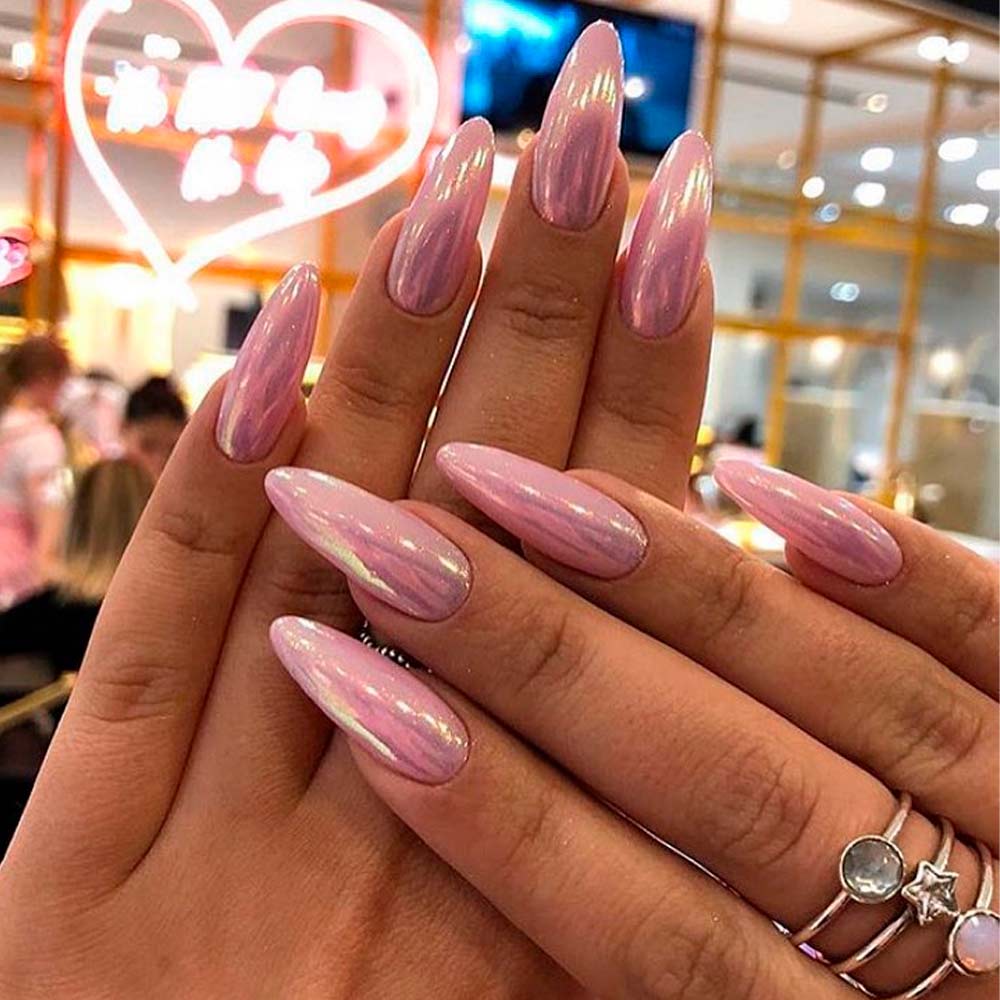 Press On Pink and Rose Gold Frame Nails | The Nailest