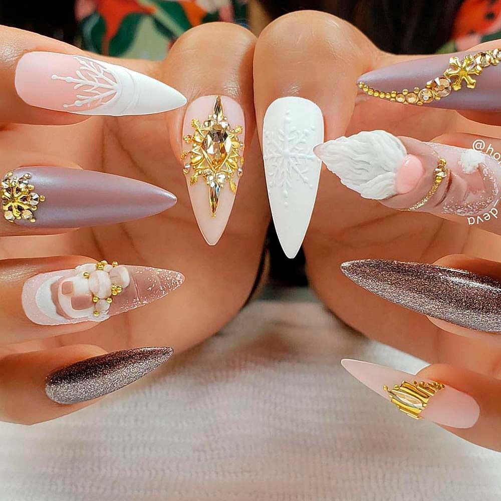 Buy Sexy Orange Long Coffin Gold Flakes Fake Nails Press on Nails False  Nails Glue on Nails Dream Come True Nails Online in India - Etsy