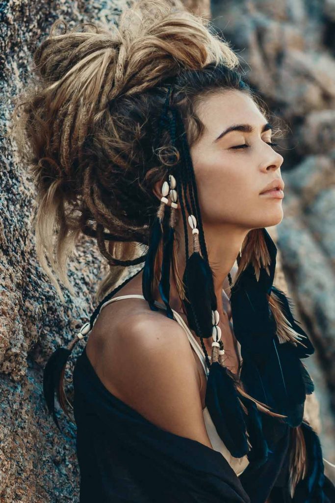 Boho Hairstyle with Dreadlocks