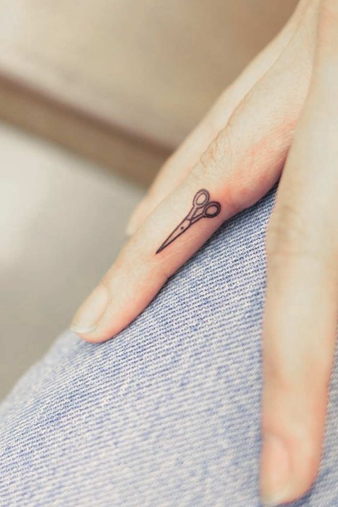 Tiny Scissors Tattoo Design