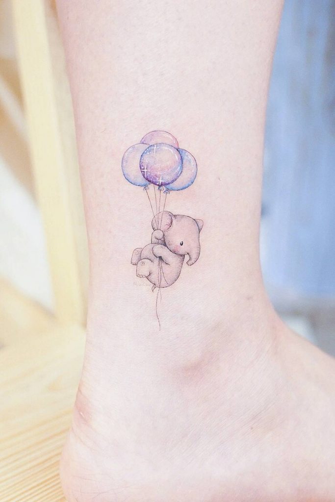 leg tattoos for women small elephant balloons