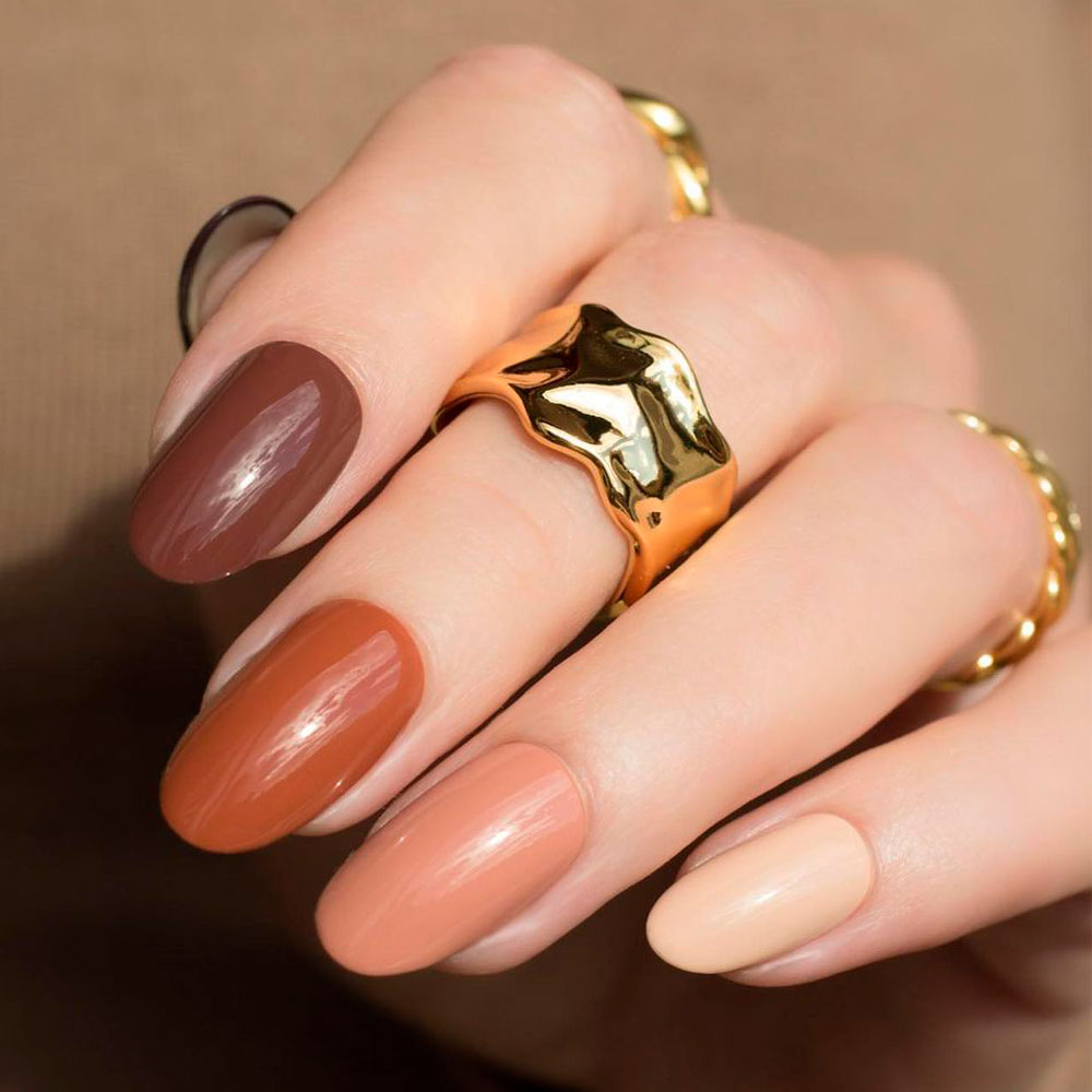 Simple Mani With Fall Nail Colors