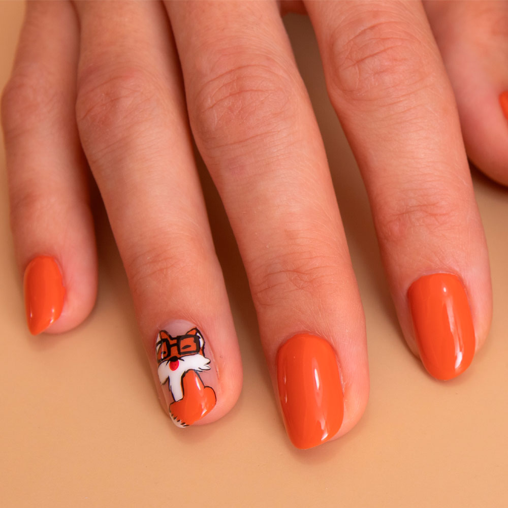 Fox Nail Art For Fall Mani