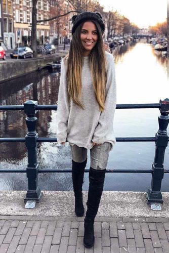 Long Grey Sweater With Jeans