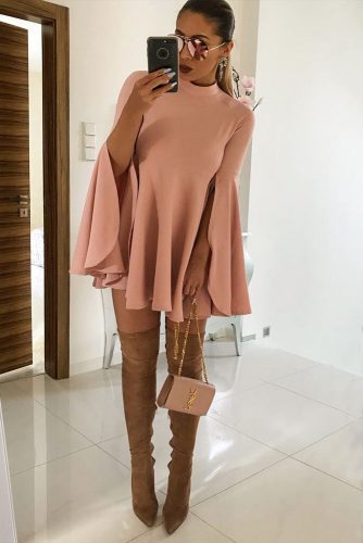 Pair Nude Boots With A Nude Pink Dress