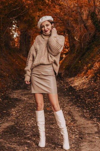 How to Match Over The Knee Boots with Skirts