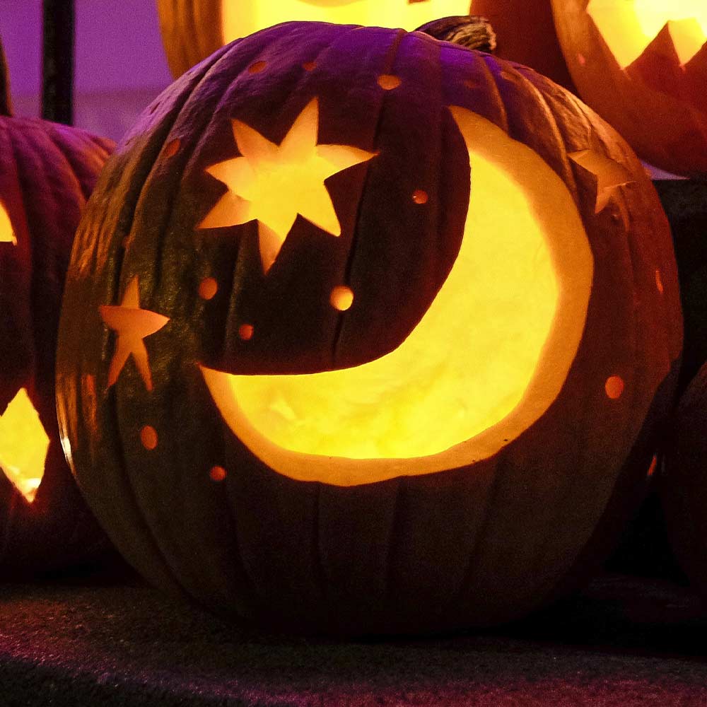 Night Sky Halloween Pumkin Carving Idea