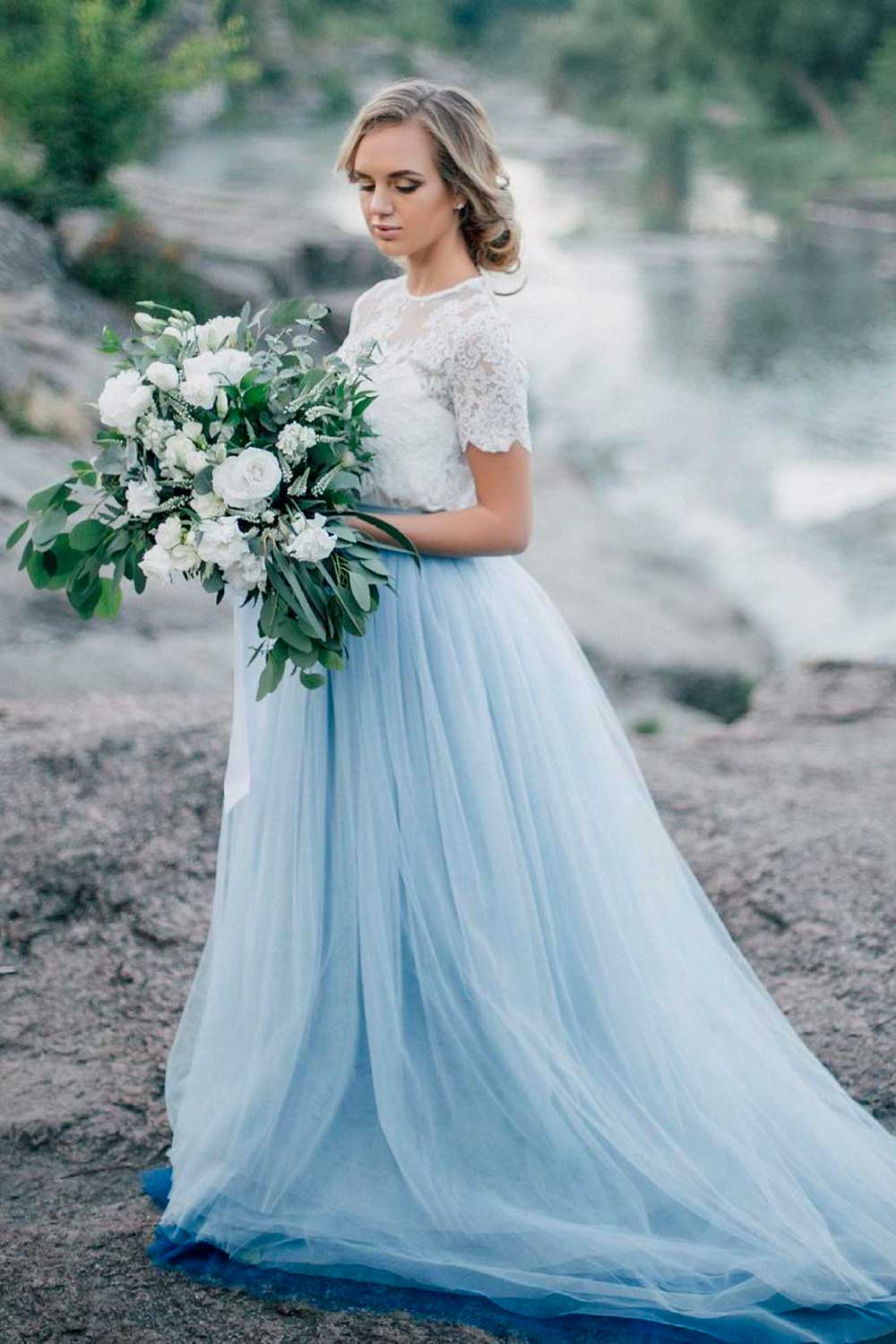 Dusty Blue Wedding Dress