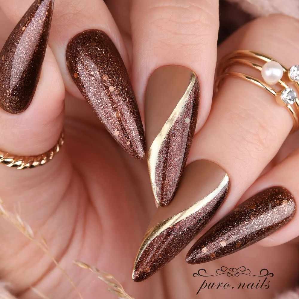 Gold and Brown Glitter