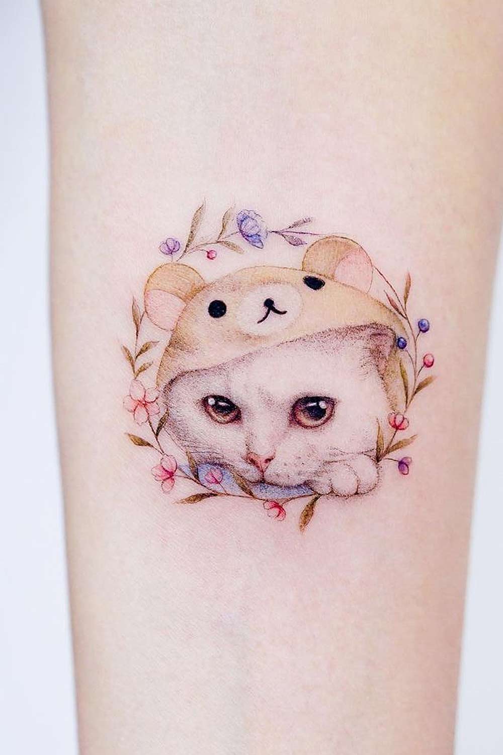 Cute Cat Tattoo Design