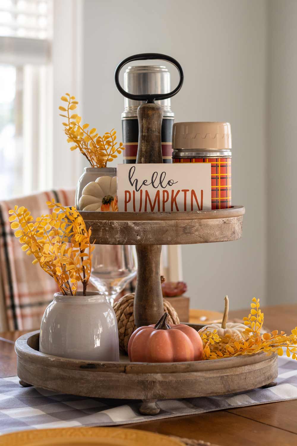 Fall Foliage with Pumpkins Centerpiece Decor