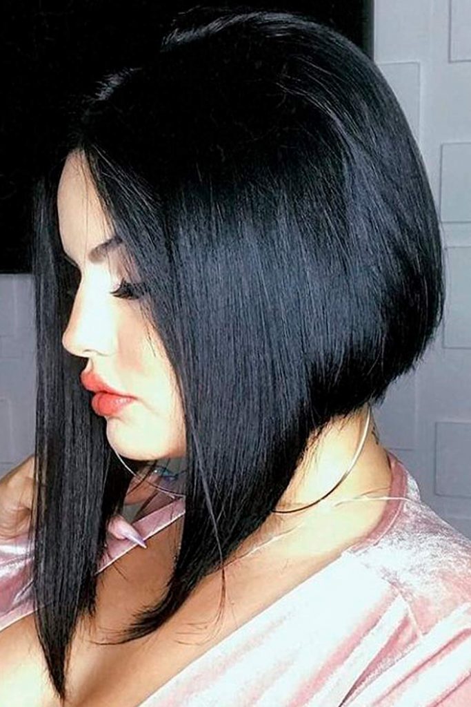 extra long angled bob haircut