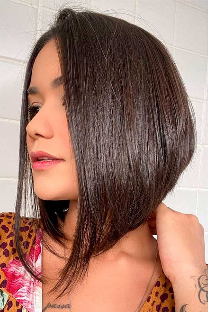 extra long angled bob haircut