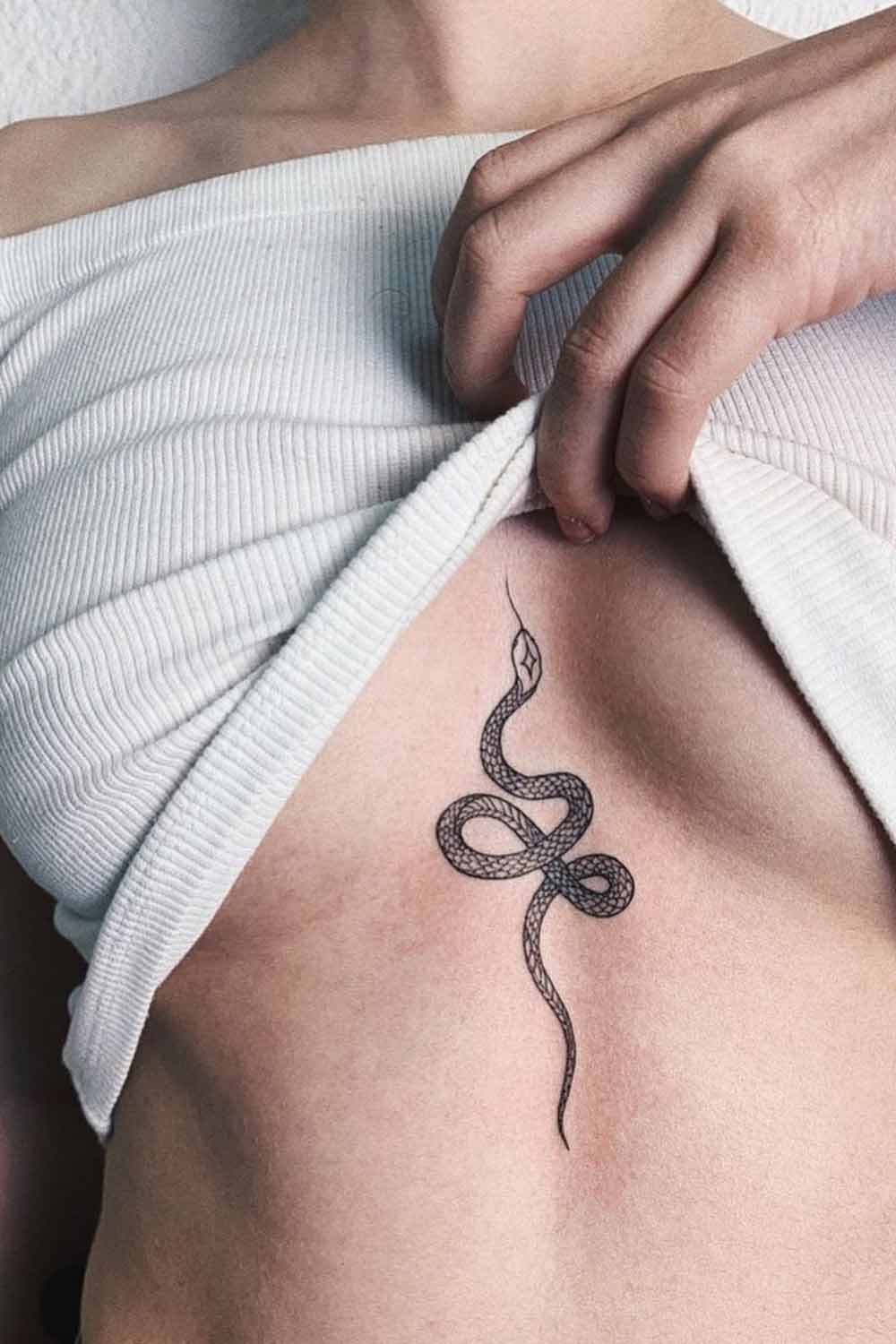 Snake Tattoo Design on Sternum