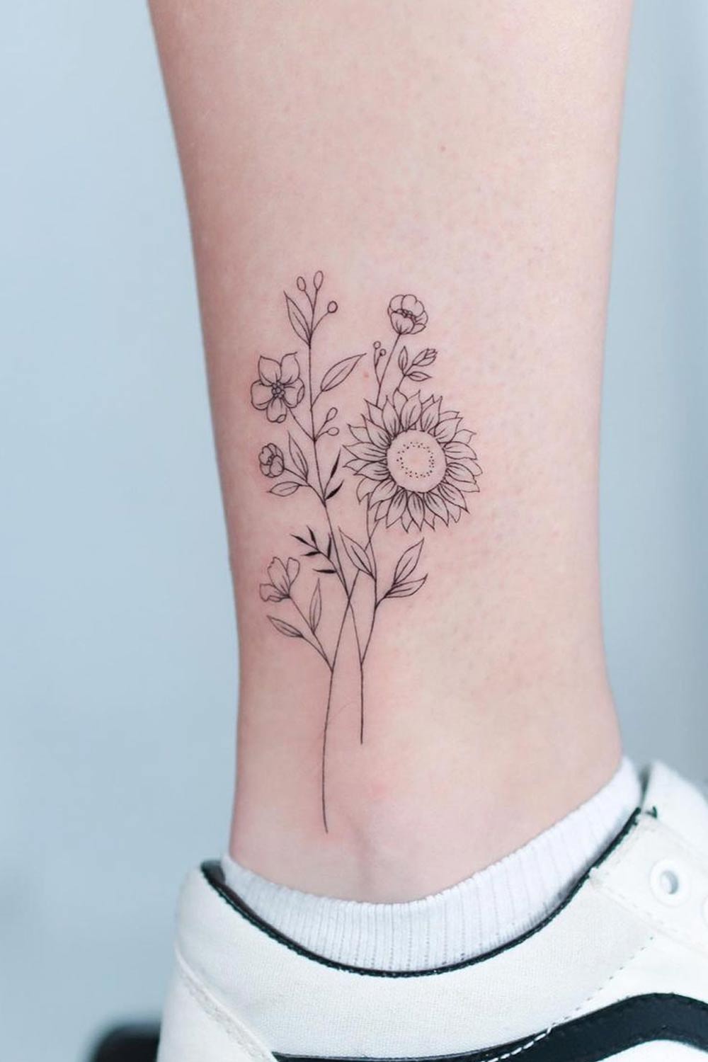 Simple Floral Tattoo Design