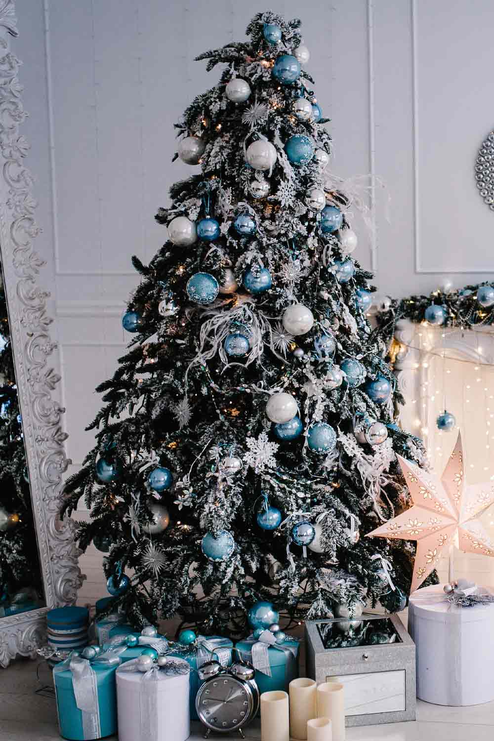 White and Blue Christmas Tree Decoration