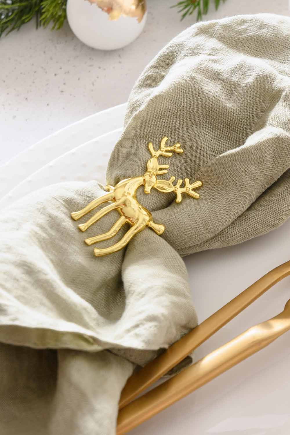 Gold Deer Napkin for Christmas
