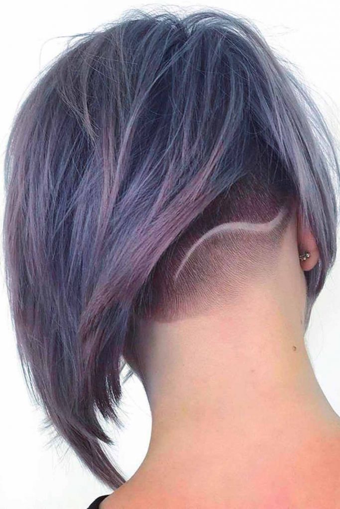 Asymmetrical Blond Bob With Line-Patterned Nape Undercut 