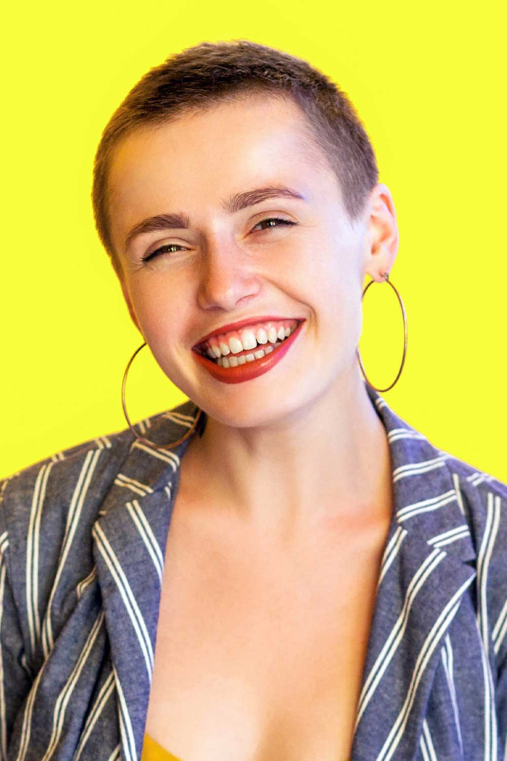 Who is suited to a women's buzz cut?