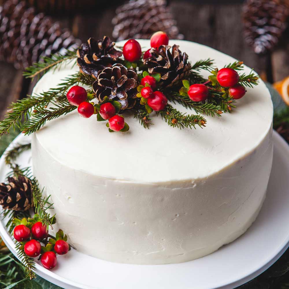 Christmas Cake Decoration with Cones