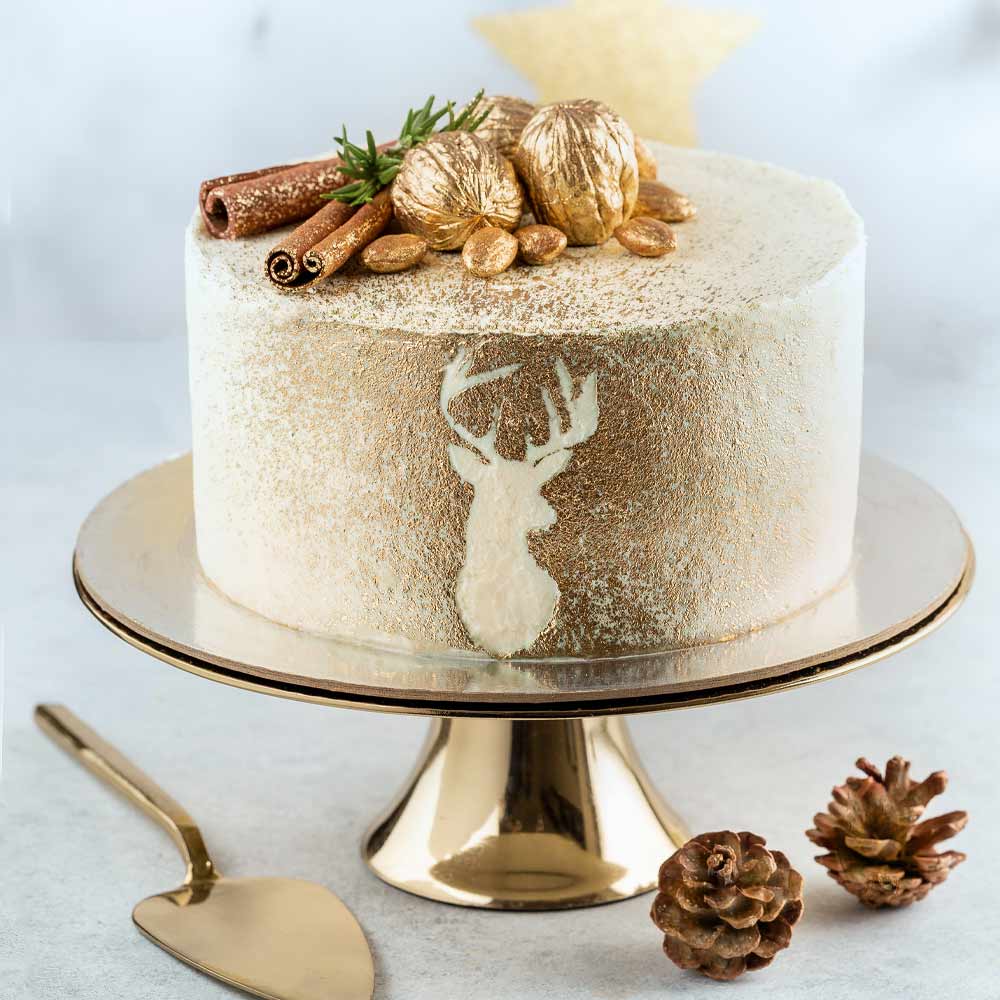 Christmas Cake with a Deer 