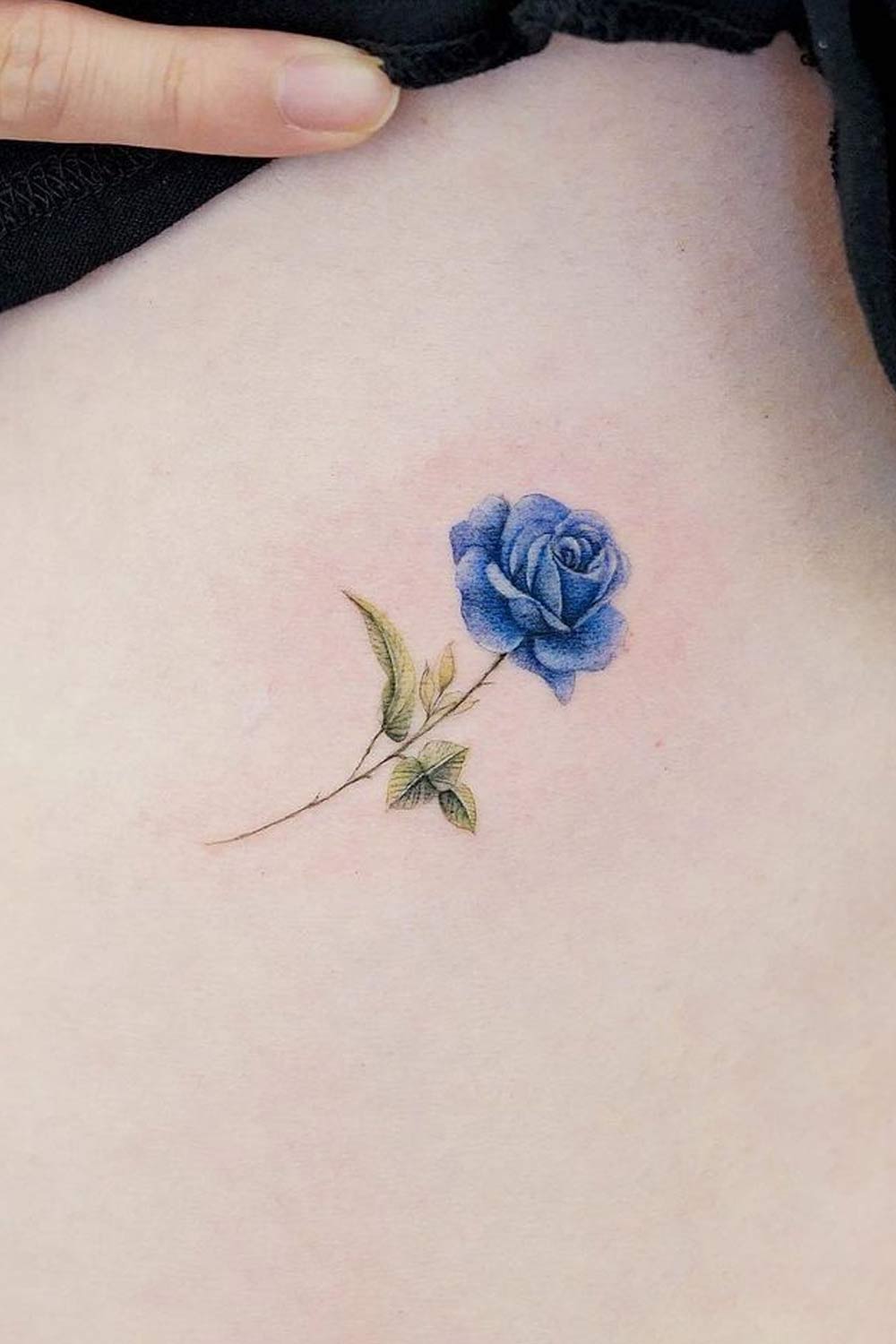 Blue Rose Flower Tattoo Design