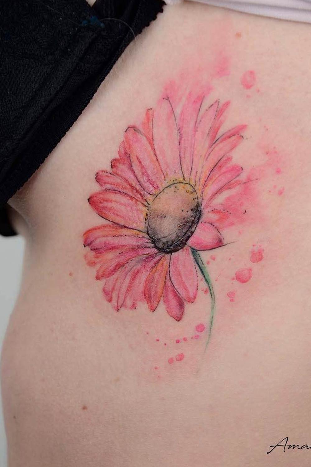 Pink Watercolor Tattoo