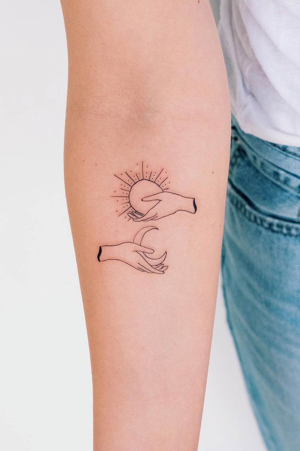 Simple Sun and Moon Tattoo Design