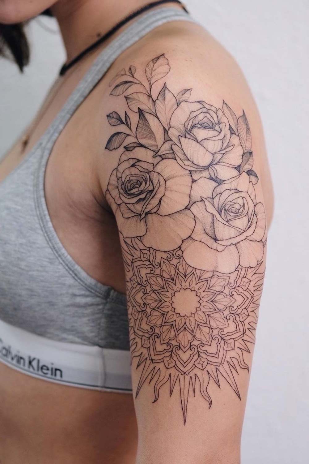 Sun Tattoo with Roses