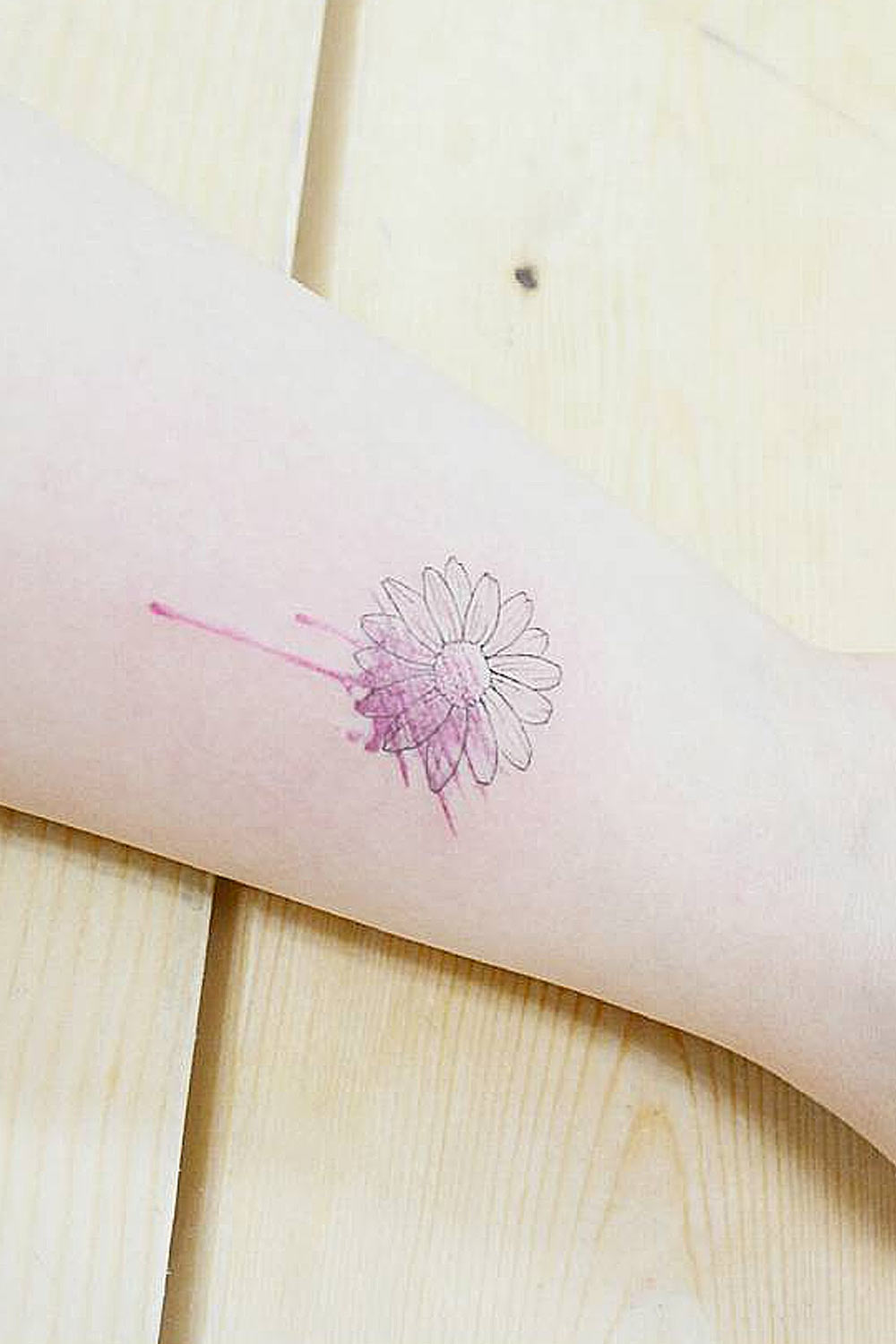 Watercolor Daisy Tattoo