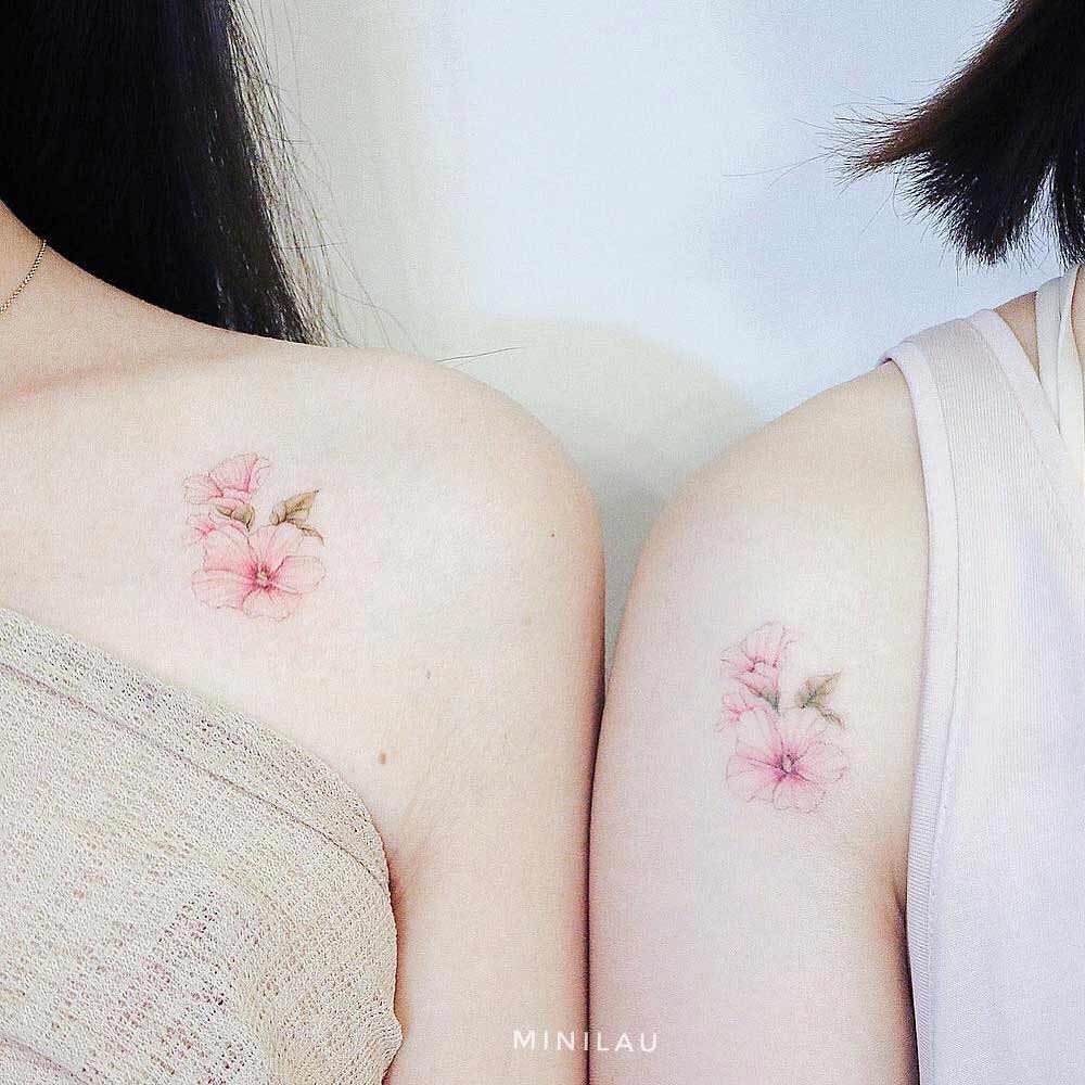 Cherry Blossom Tattoos Designs for Sisters or Friends