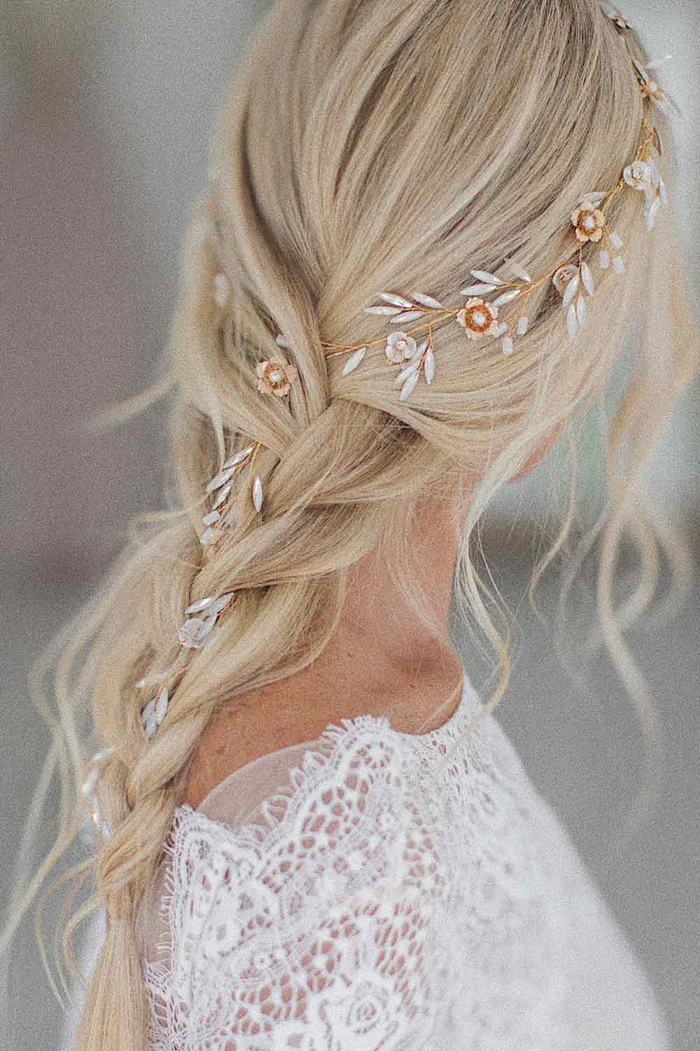 Easy Long Braid with Floral Accessory