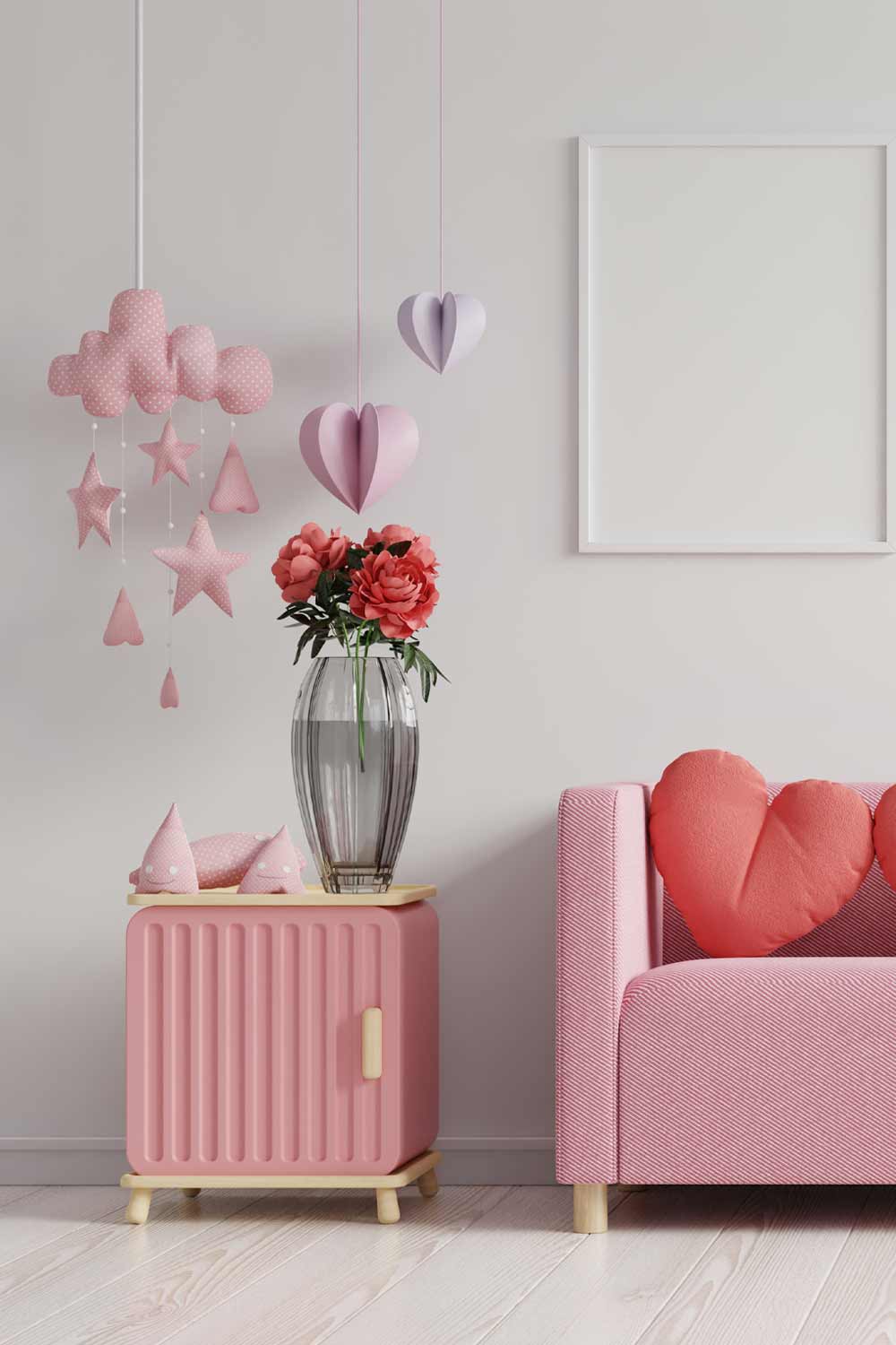Cute Decoration of the Room for Valentines Day