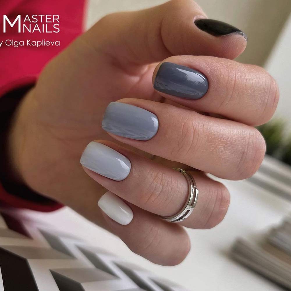 Grey Palette Easy Nails Design