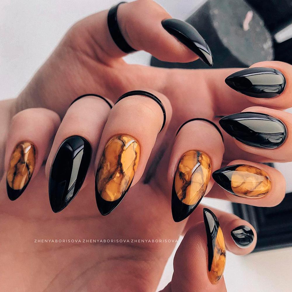 Brown Marble Nails
