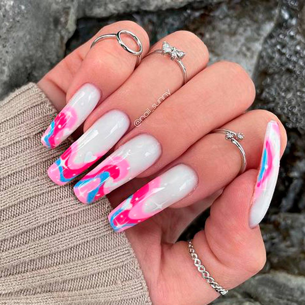 Watercolor Marble Nails