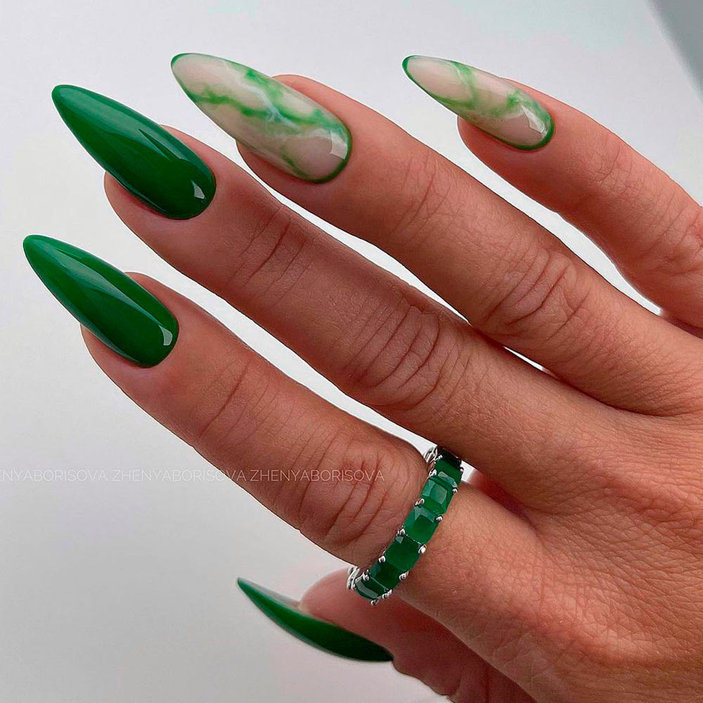 Green Marble Nails