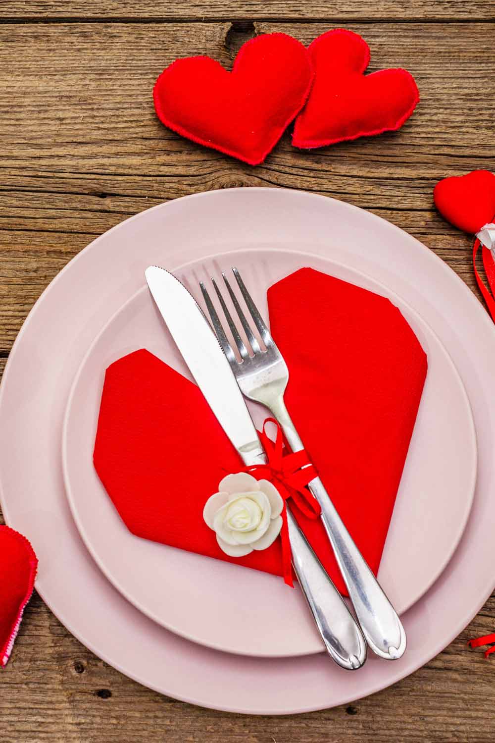 Heart-Shaped Decoration for Valentine's Day Napkin Ring