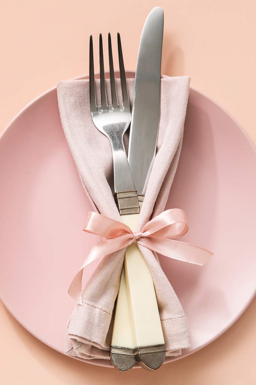 Pastel Pink Napkin Ribbon for Valentine's Day