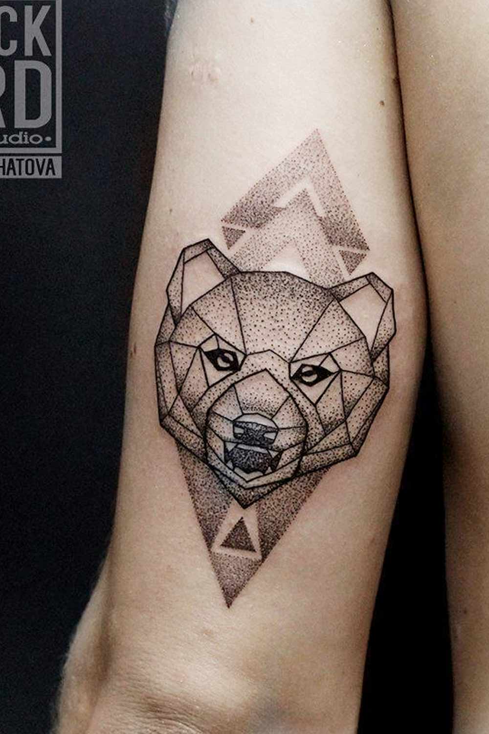 Geometric Bear Tattoo Design