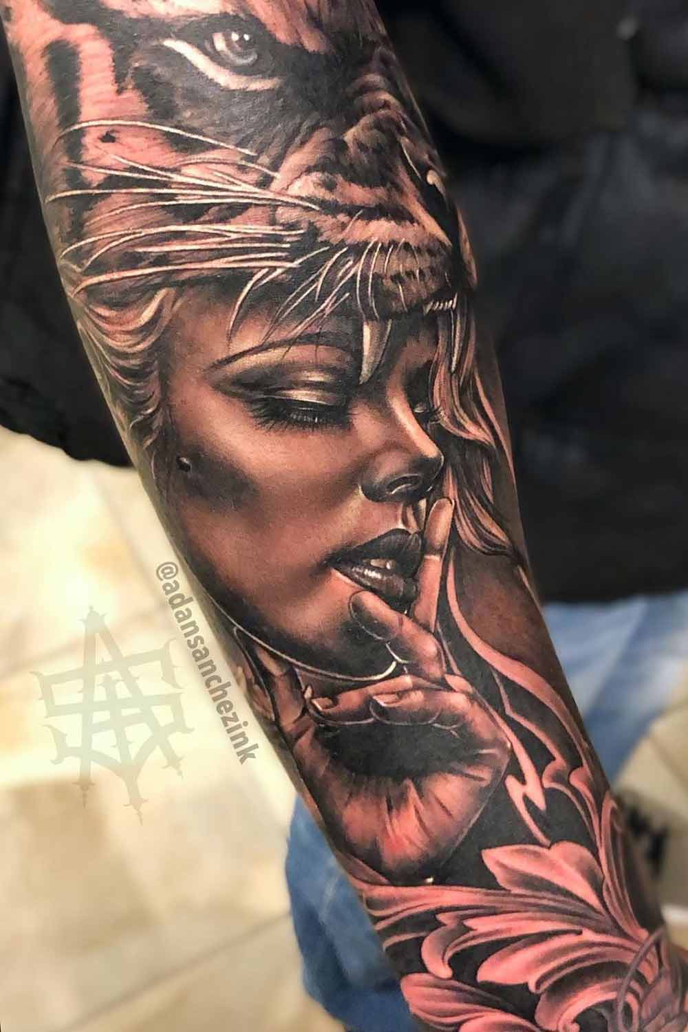 Realistic Female Portrait Tattoo Design