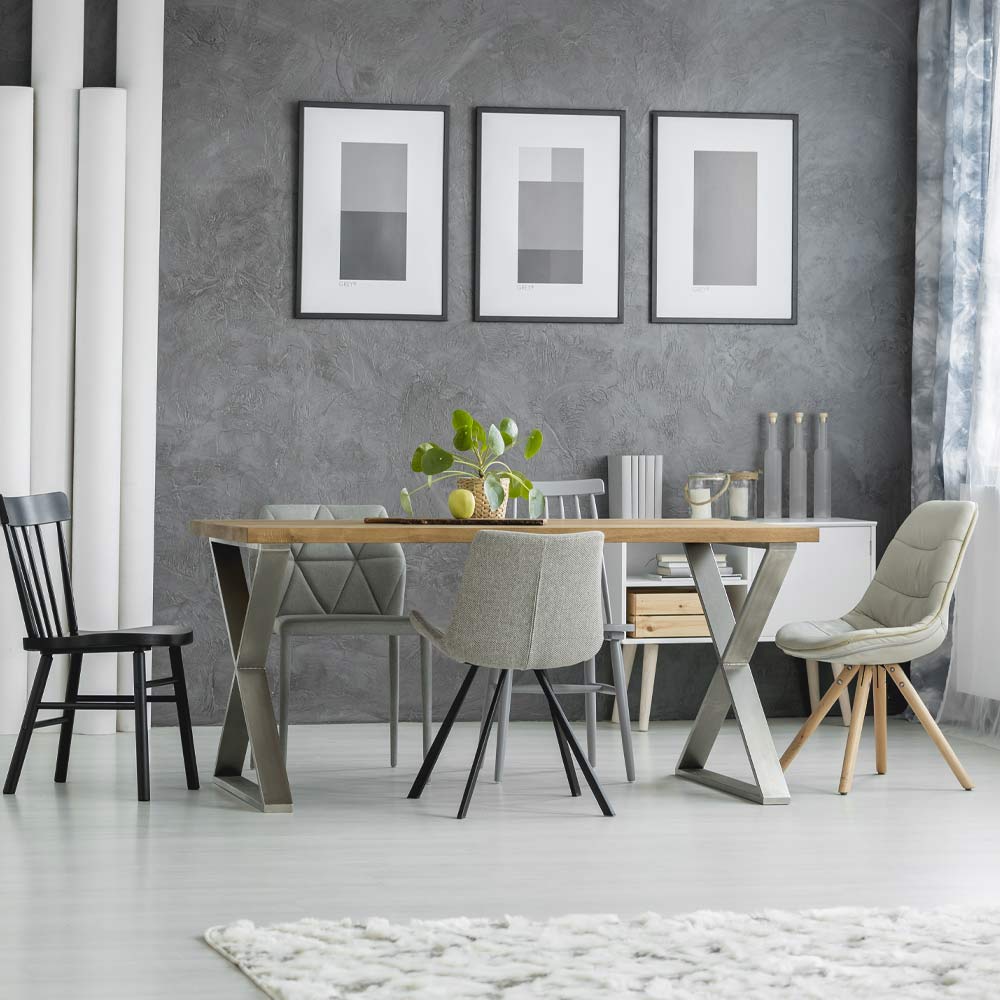 Grey Colored Dining Room Design