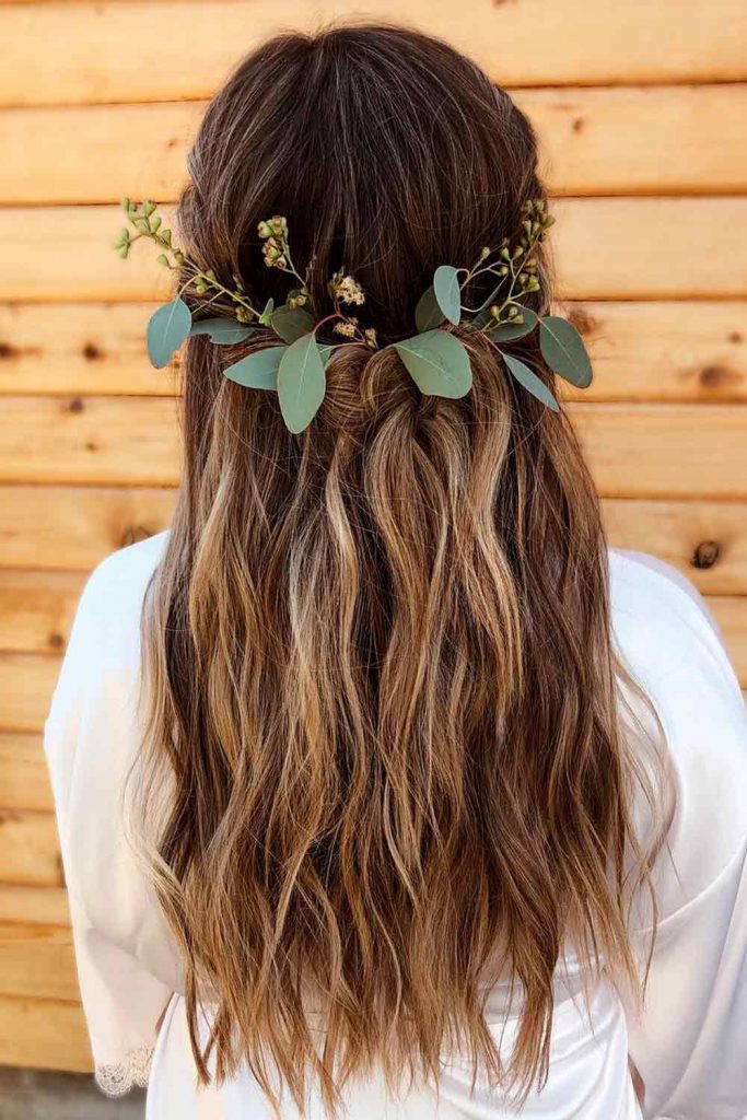 Spring Waterfall Braid With Flowers And Leaves