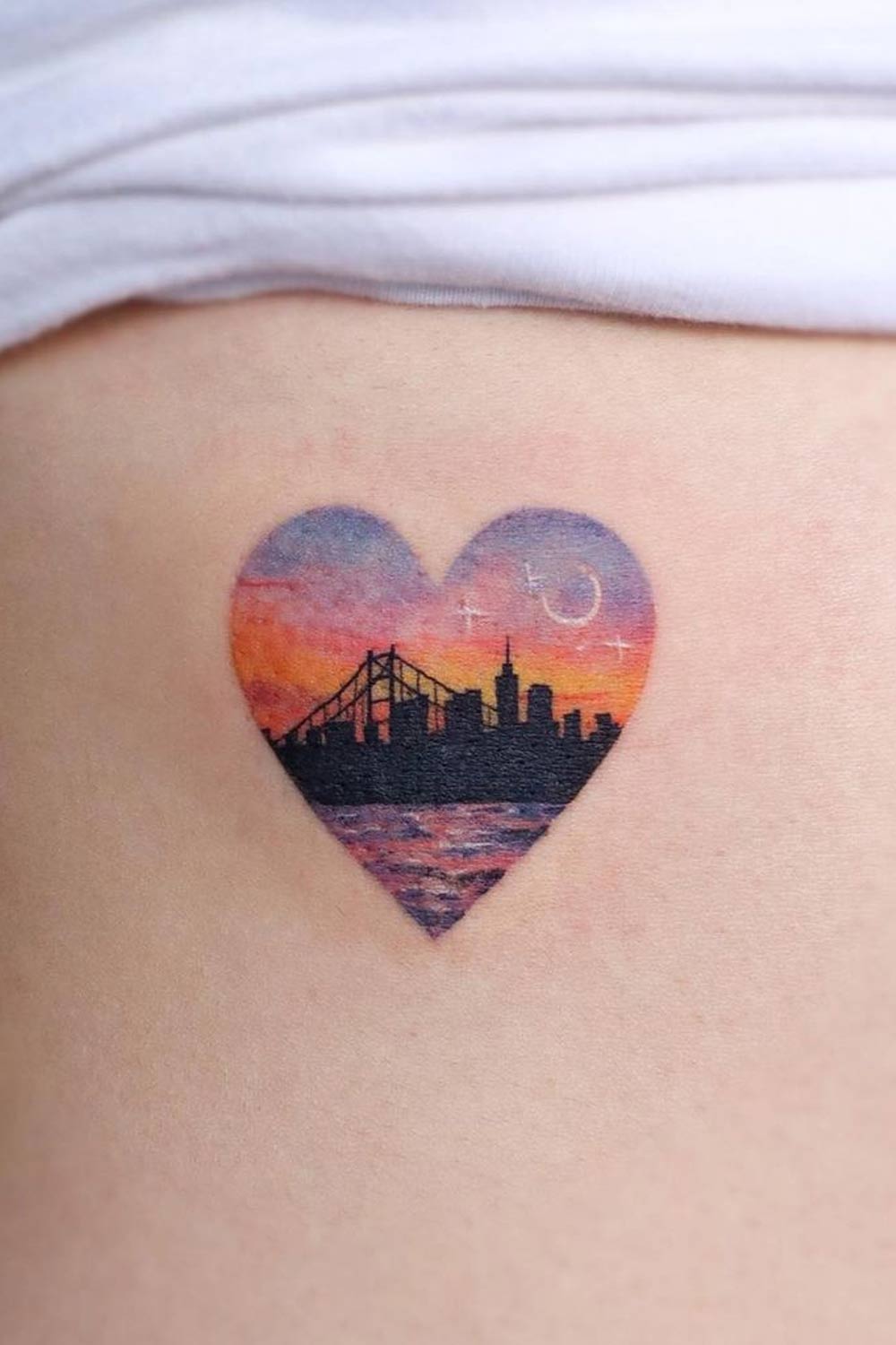 Heart Tattoo with City