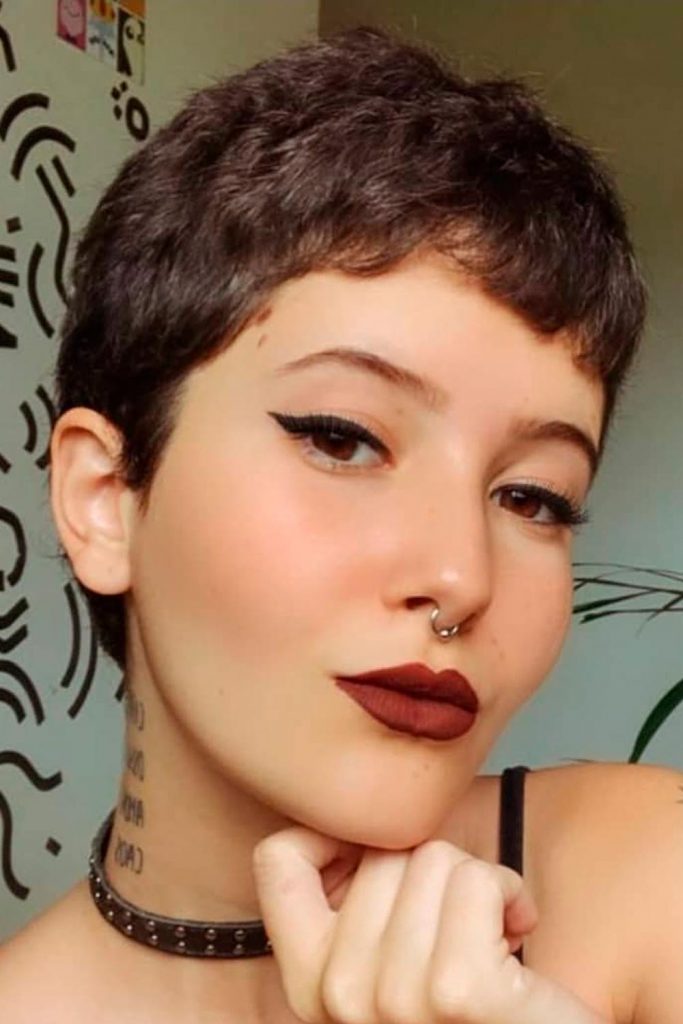 Short Pixie With Blunt Bang