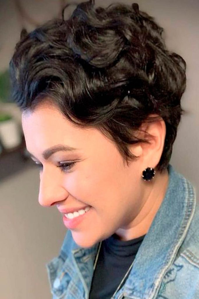 Slicked Back Wavy Pixie