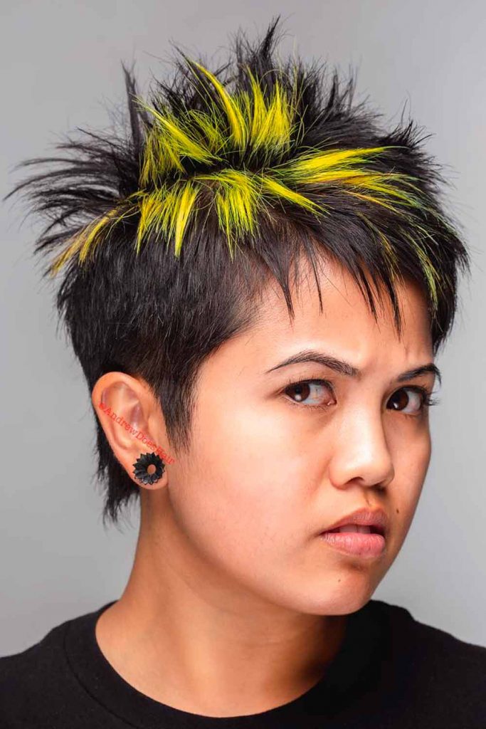 Penteado Pixie com corte inferior