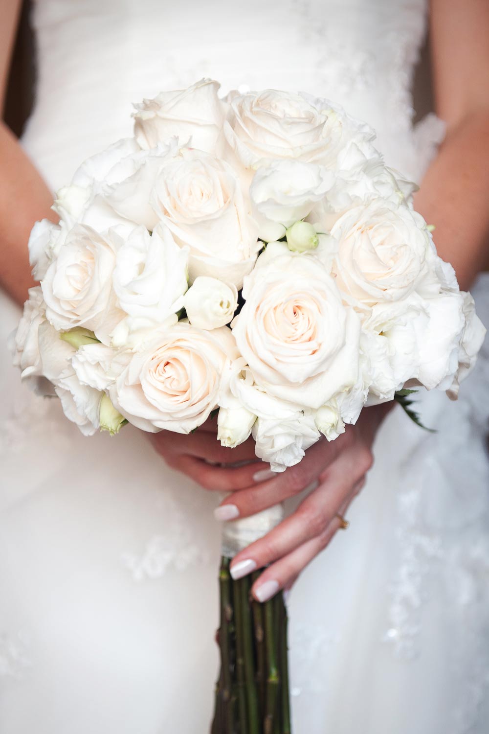 White Roses Boquet for White Wedding