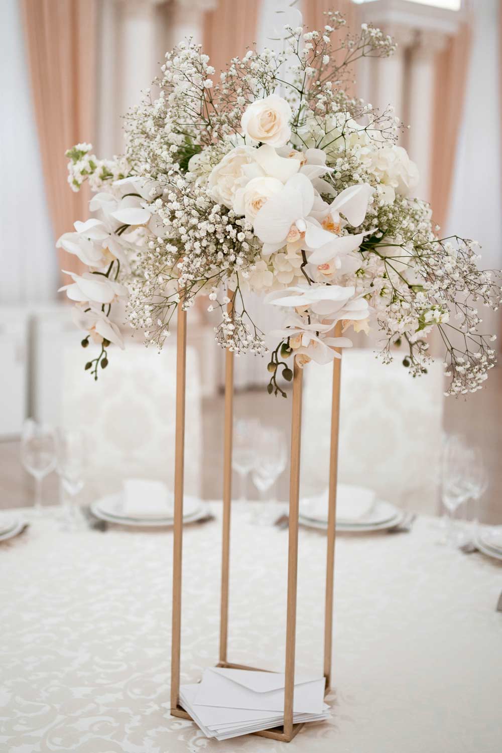 Floral Centerpiece for White Wedding